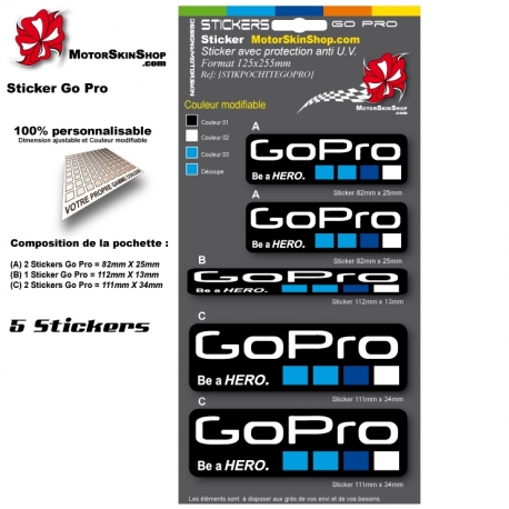 Planche Sticker GO Pro Casque