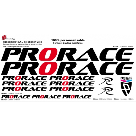 Sticker cadre Prorace vélo XXL