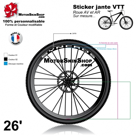 Autocollants de vélo VTT Roue de vélo Rayons Autocollant