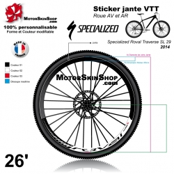 Sticker jante Specialized Roval Traverse SL 2014 VTT