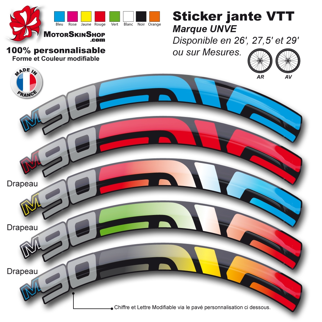 Stickers jante moto personnalisés : 100% custom - M-Stickers