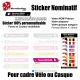 Sticker nominatif Vélo et Casque Oblique personnalisable