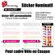 Sticker nominatif Vélo et Casque Oblique personnalisable