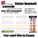 Sticker nominatif Vélo et Casque Oblique personnalisable