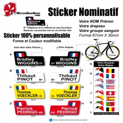 Sticker nom Vélo cadre et selle personnalisable