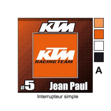 Sticker Prise et Interrupteur électrique moto KTM