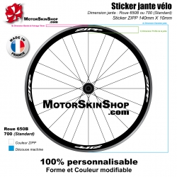 Sticker Zipp jante vélo roue 700 ou 650B