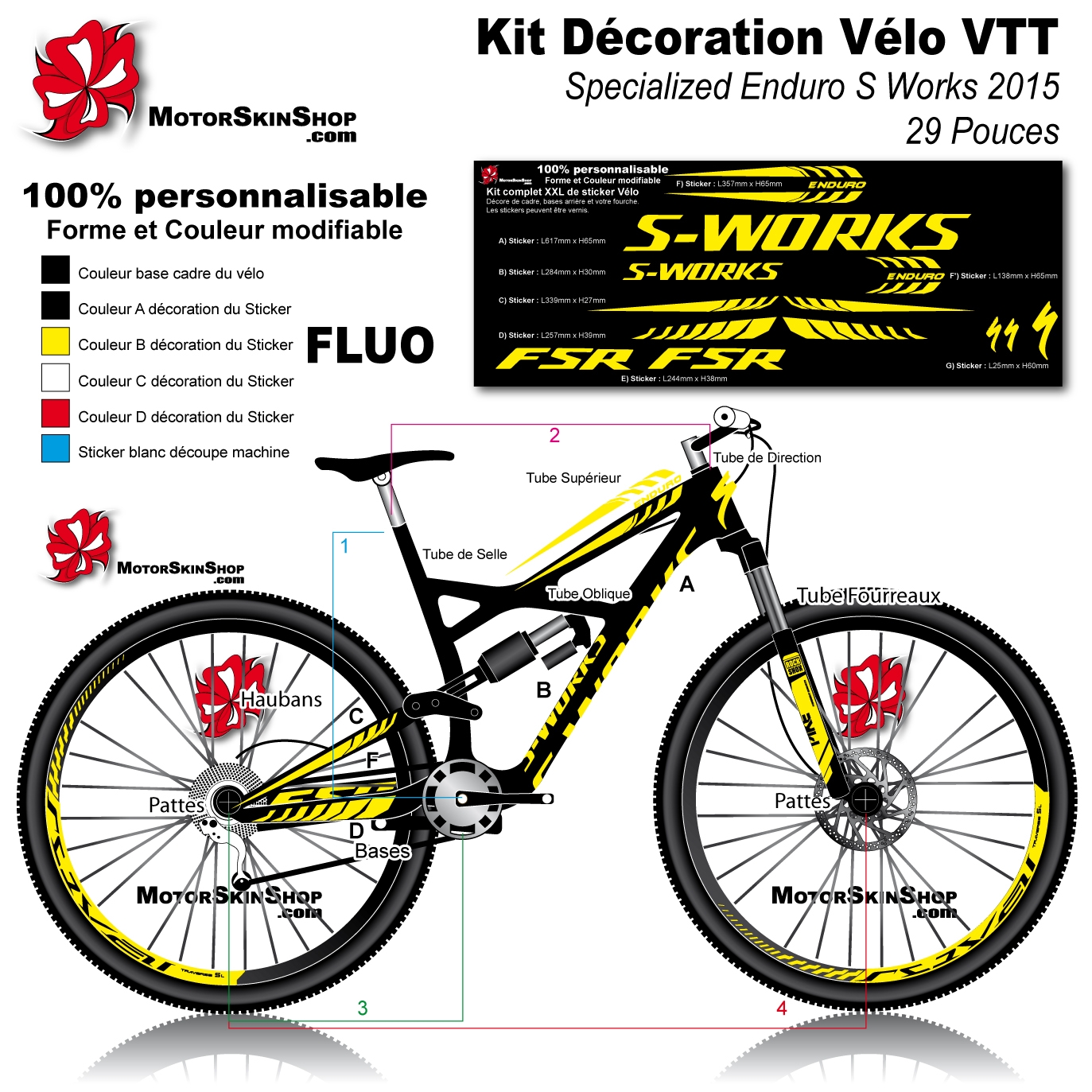 sticker cadre VTT specialized enduro s works 2015