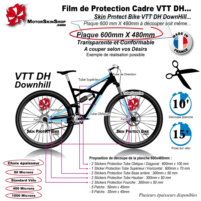 Scratch - Protection de cadre pour vélo, all-mountain, DH, E-bike