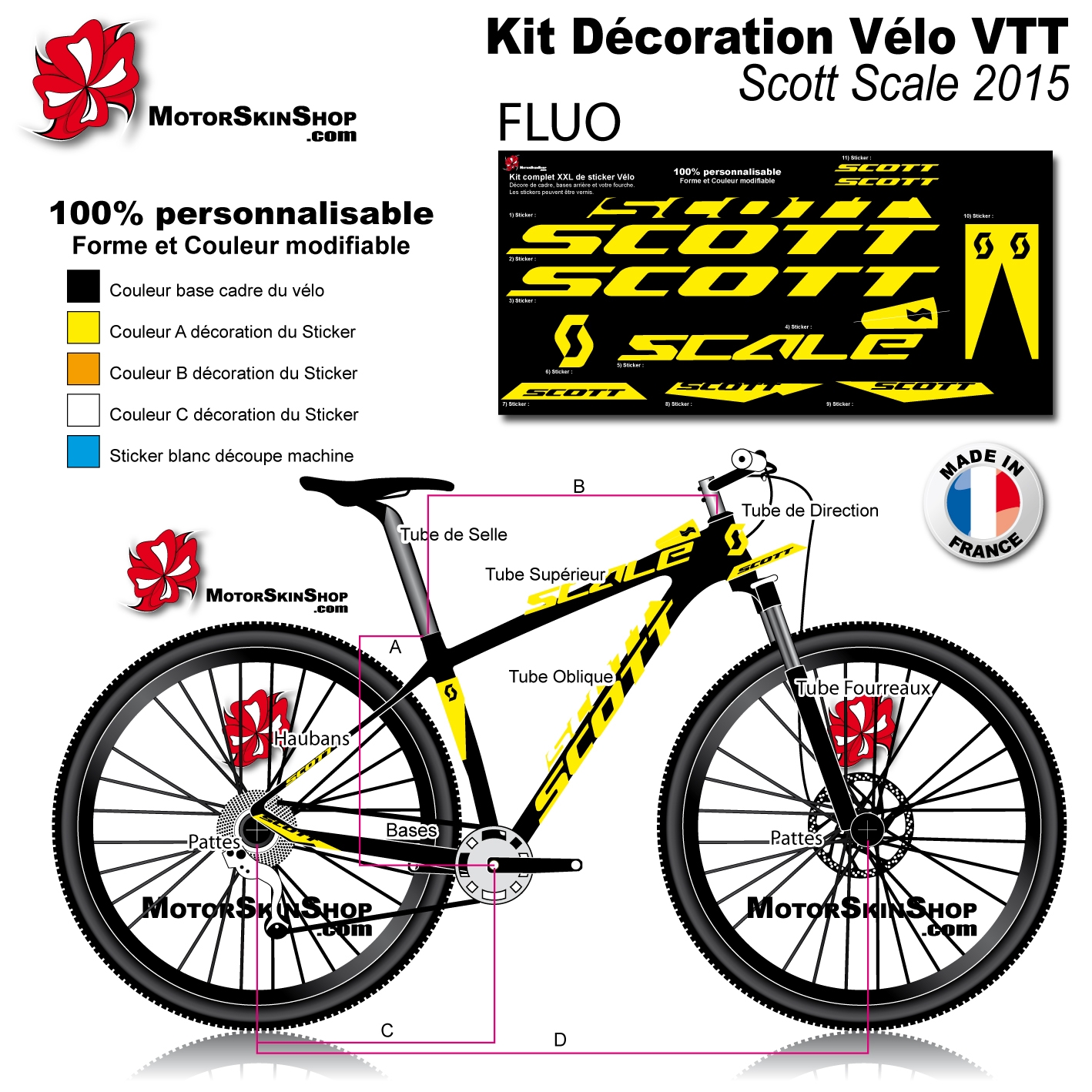 sticker scott scale 2015 Cadre VTT complet
