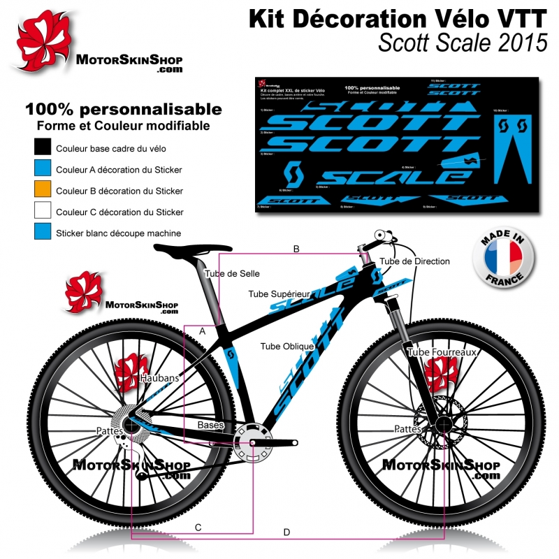 sticker scott scale 2015 Cadre VTT complet