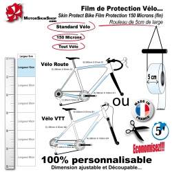 Film de Protection vélo unitaire 5cm de large bande économique