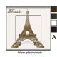 Sticker prise Tour Eiffel Paris interrupteur 3D vecteur