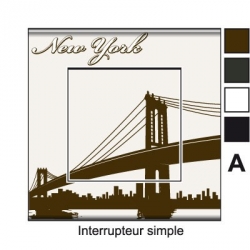 Sticker prise New York Interrupteur universel