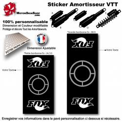 Sticker Amortisseur VTT FOX Noir Bonbonne