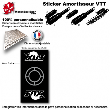 Sticker Amortisseur FOX VTT Bonbonne