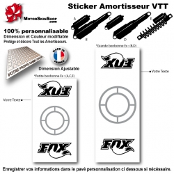 Sticker Amortisseur VTT FOX Blanc Bonbonne