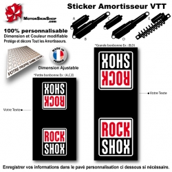 Sticker Amortisseur VTT RockShox Noir Bonbonne