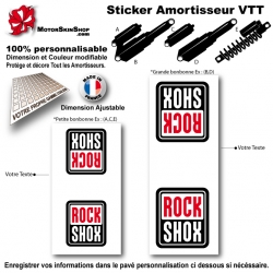 Sticker Amortisseur VTT RockShox Blanc Bonbonne