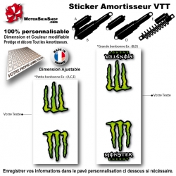 Sticker Amortisseur VTT Monster Energy Blanc Bonbonne