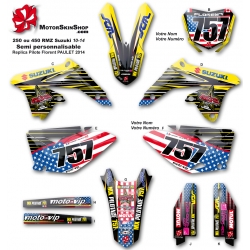 kit déco 250 RMZ Suzuki 13-14-15 replica Florent PAULET 2014