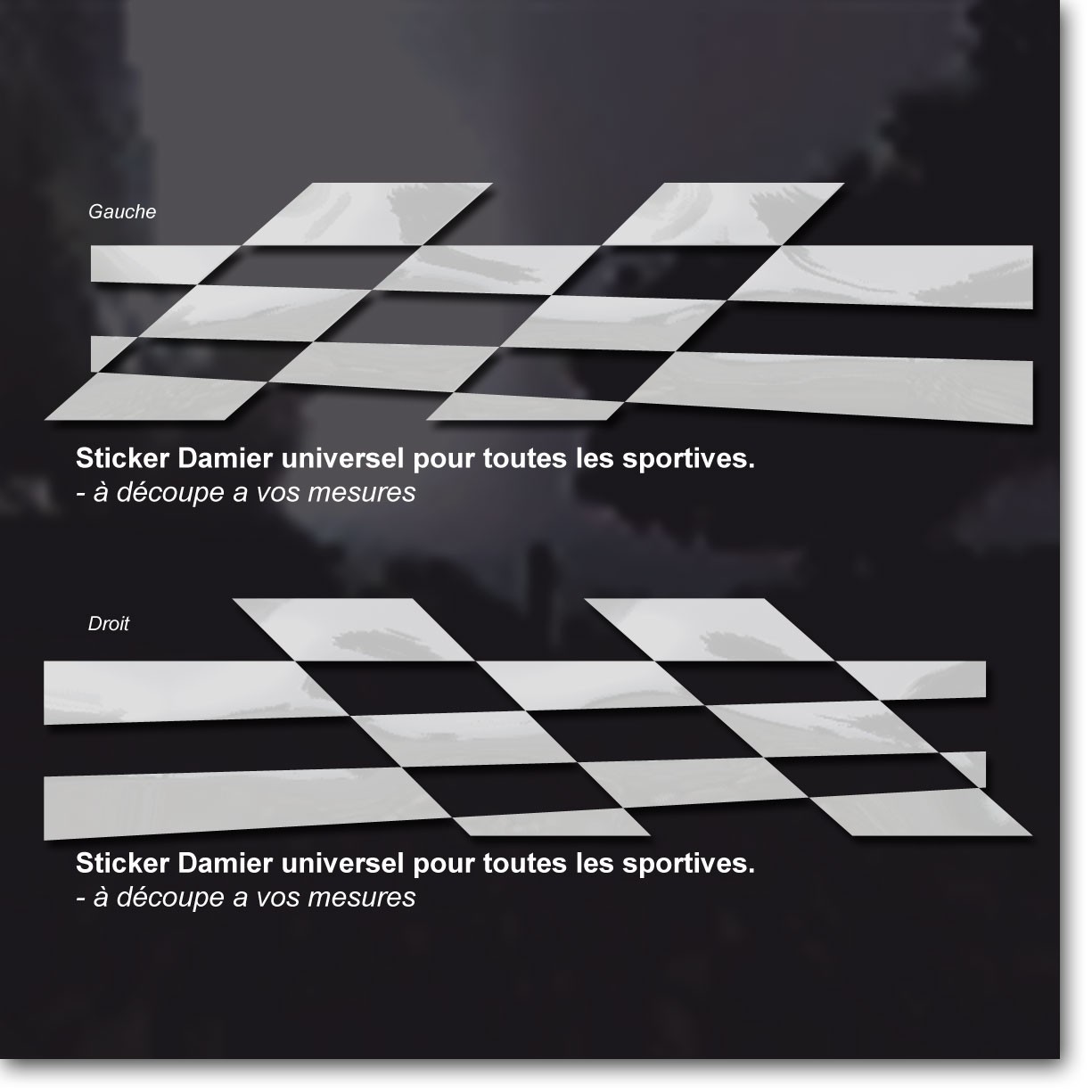 Sticker Damier Zx7r Kawasaki Moto Sportive