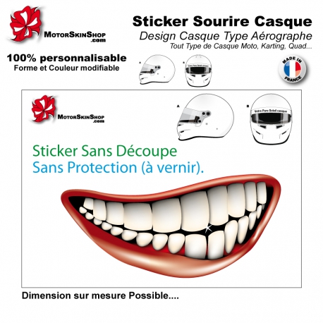 Autocollant casque moto sourire inquiétant - TenStickers