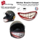 Décoration casque aérographe Sourire sticker